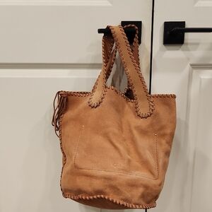 Cole Haan Tan Leather Tote with Braided Handles